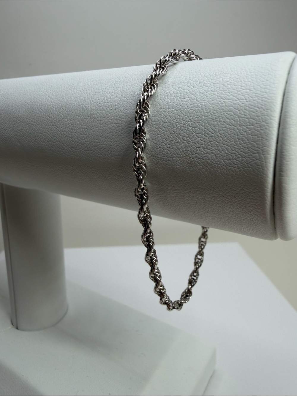 925 Silver twisted Rope Chain Bracelet - Picture 7 of 10